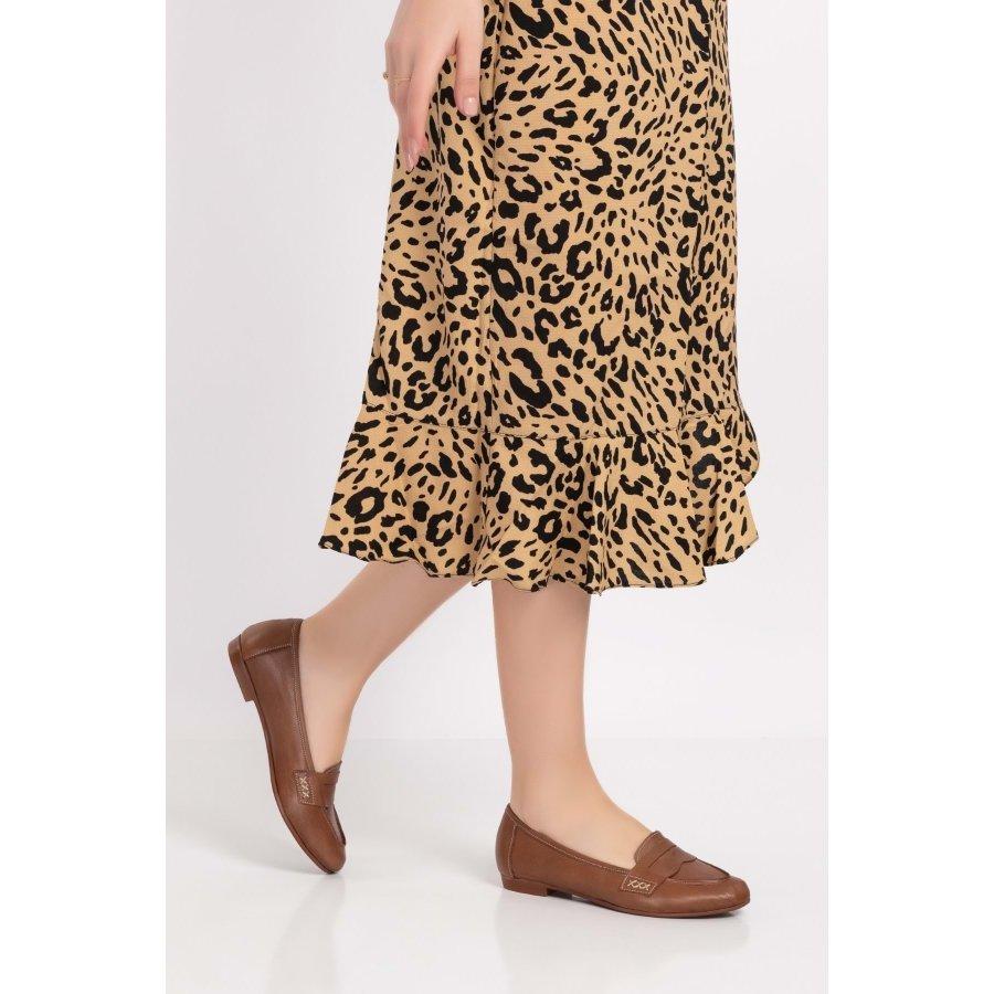 Mocassins plats décontractés en cuir véritable pour femmes