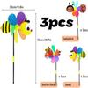 Hillylolly 3-Piece Animal Wind Spinners, Bee Butterfly Ladybug Design, Large Colorful Plastic Garden Windmill for Yard Balcony Patio Decor