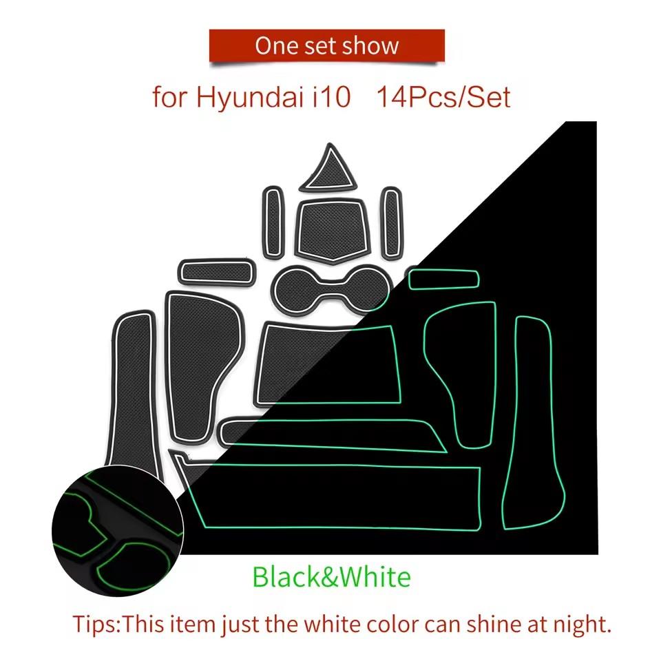 For Hyundai I10 2025 - 2025 Anti-Slip Gate Slot Cup Mat Door Groove Pad  Non-Slip Mats Coasters Car Interior Accessories