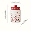 Nordic Christmas Ceramic Cookie Jar, Santa & Reindeer Design, Flip Top Lid, Holiday Gift & Snack Storage. Hand Wash Only.