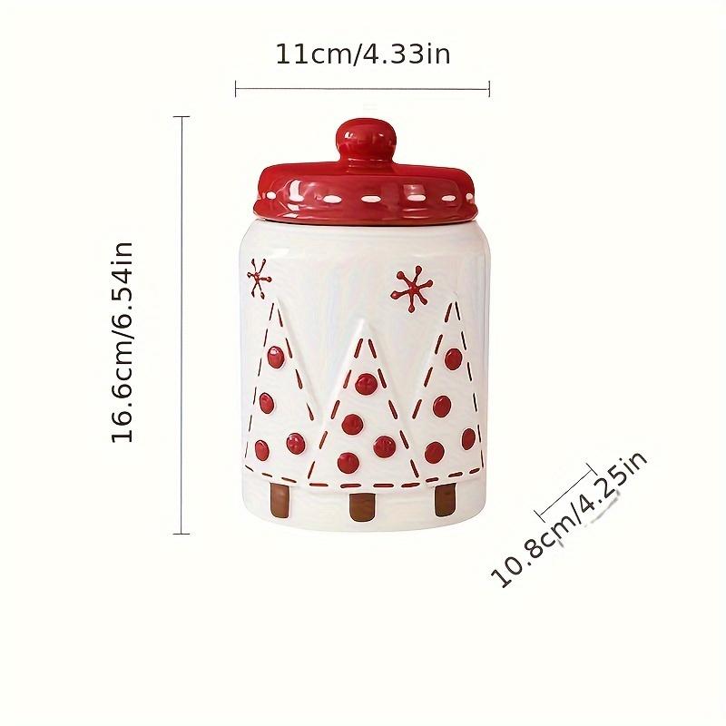 Nordic Christmas Ceramic Cookie Jar, Santa & Reindeer Design, Flip Top Lid, Holiday Gift & Snack Storage. Hand Wash Only.