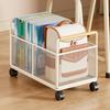 Mesh Rolling File Cart Organizer with Handle Multifunctional Portable Wheels Storage