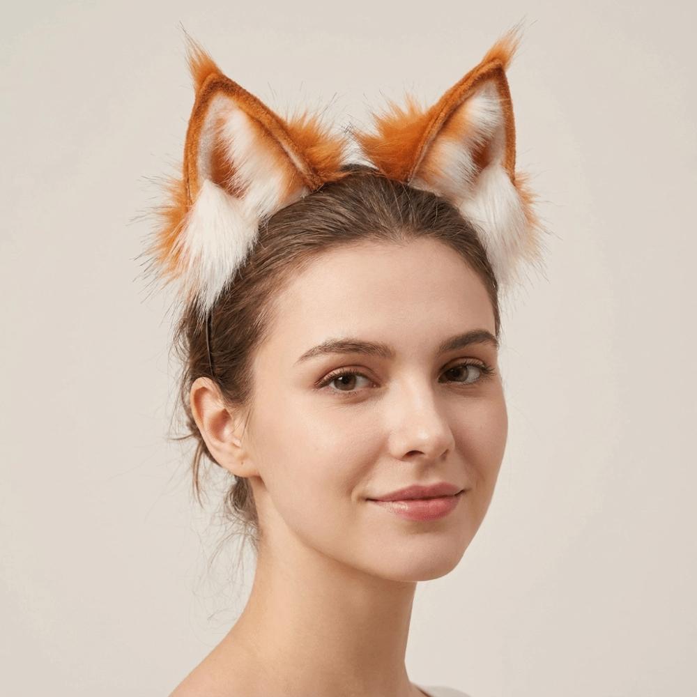 Animals Cat Ears Headband JK Furry Cosplay Headwear Sweet Wolf Dog Hair Band Halloween