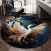 1 Stück Fantasy-Kran Rundteppich Anime-Design Bürostuhlmatte, Rutschfester Teppich für Heimdekoration, Geschenk, Büro, Wohnzimmer, Schlafzimmer