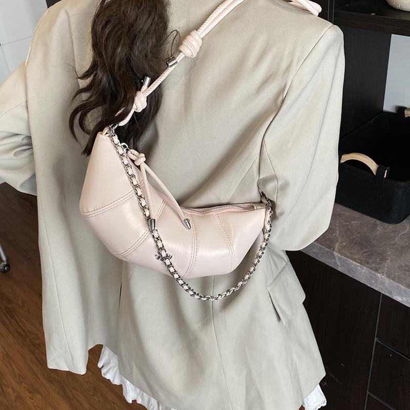 Trendy Solid Color Simple Dumpling Bag Women 2025 New Korean Version Ins Fashion Shoulder Bag Niche Texture Messenger Bag