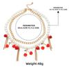 Stylish Cherrys Pendant Necklace With Double Layer Tassels Designs Decoration for Elegant Look Styles Daily Use