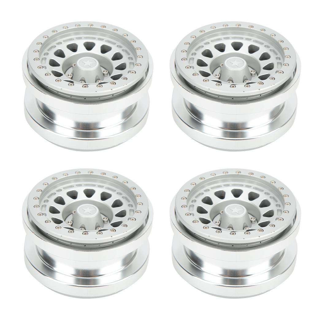 4Pcs 2.9 Inch Wheel Hub 12 Hole Aluminium Alloy Wheel Hub for AXAIL SCX6 16 RC Car Silver