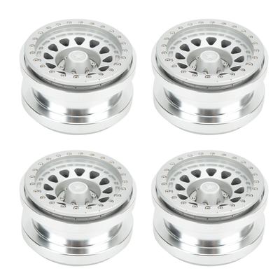 Lot de 4 moyeux de roue 2,9 pouces en alliage d'aluminium à 12 trous pour voiture télécommandée AXAIL SCX6 16, argent