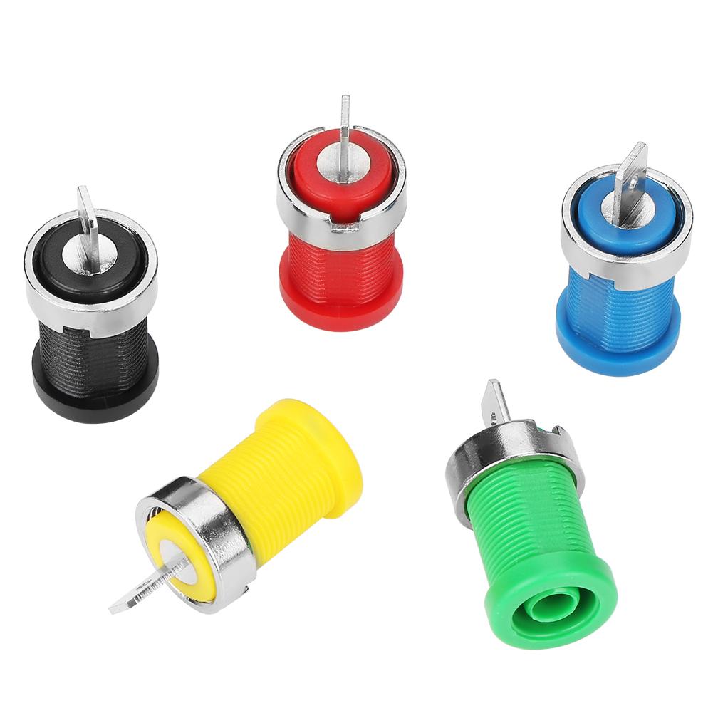 P3007 10pcs Mixed Color Banana Socket 4.0mm Jack for Panel Mounting Test Probes