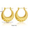 Trendy Charm Gold Color Stainless Steel Twisted Texture Hoop Earrings for Woman Girl Korean Temperament Jewelry Accessory Gifts