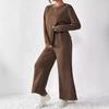 Autumn/Winter Solid Color Textured Casual Women's Loose Two-piece Suit Set