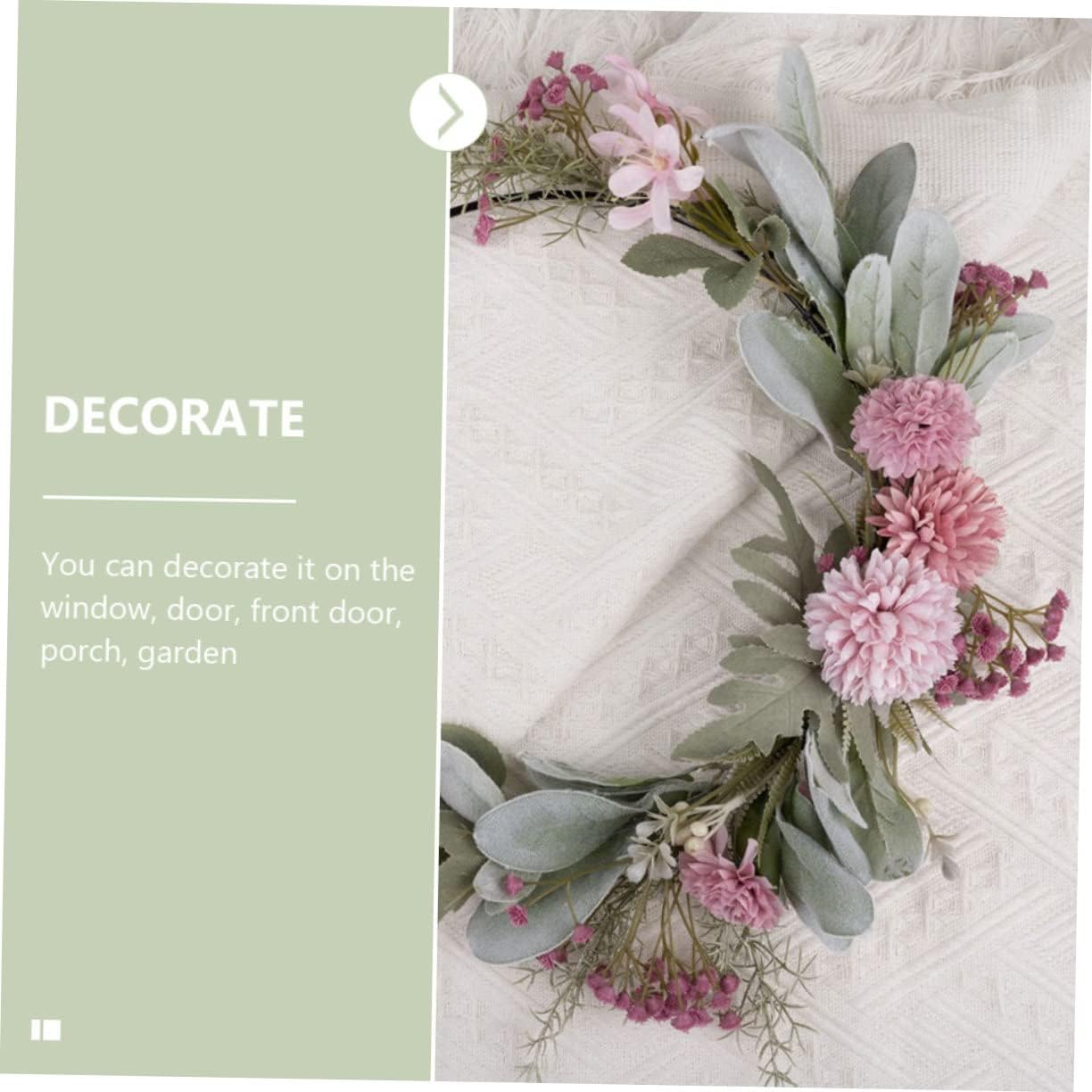 

Artificial Garland Spring Flower Wreath Wedding Decor Front Door Decor Floral Hoops Wedding Hoop Centerpiece with Spring Wreaths for Front Door Pink