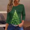 3/4 Length Sleeve Womens Tops Floral Print Vintage Fashion Casual Loose With Round Neck Plus Size Shirts