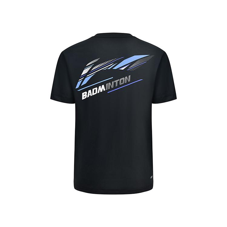 Li-Ning Quick-Drying Breathable Round Neck Short Sleeve T-Shirt Unisex Tops Black AHSU467-1