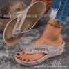 Large Size Women's Shoes Spring and Summer New Toe Casual Beach Slope Heel Flip-flops Women's Cool Slippers