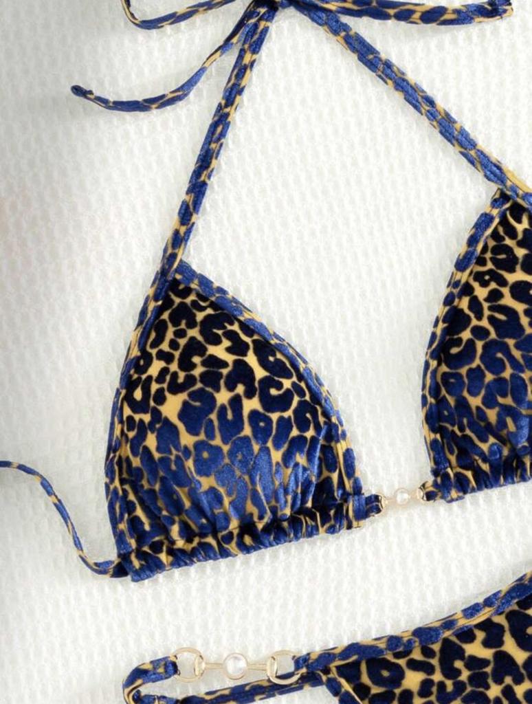 2025 Pearl Leopard Print Sexy Thong Swimsuit