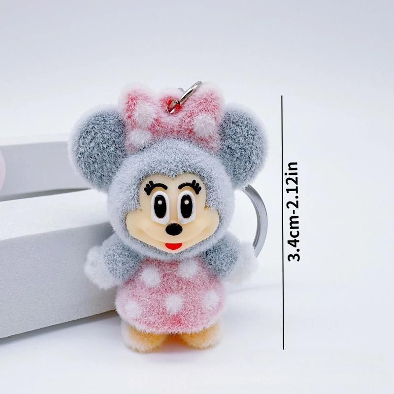 Disney Cartoon Flock Donald Duck Keychain Mickey & Minnie Pendant Toy Cute Bag Accessory Doll Kid Christmas Party Smal Gifts