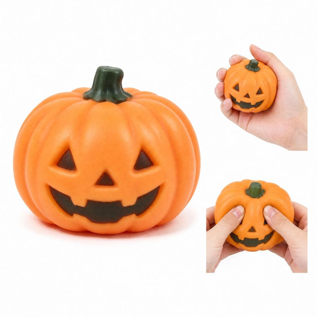Pumpkin Shaped Slow Rising Toy with Outer Texture for Kids and Adults