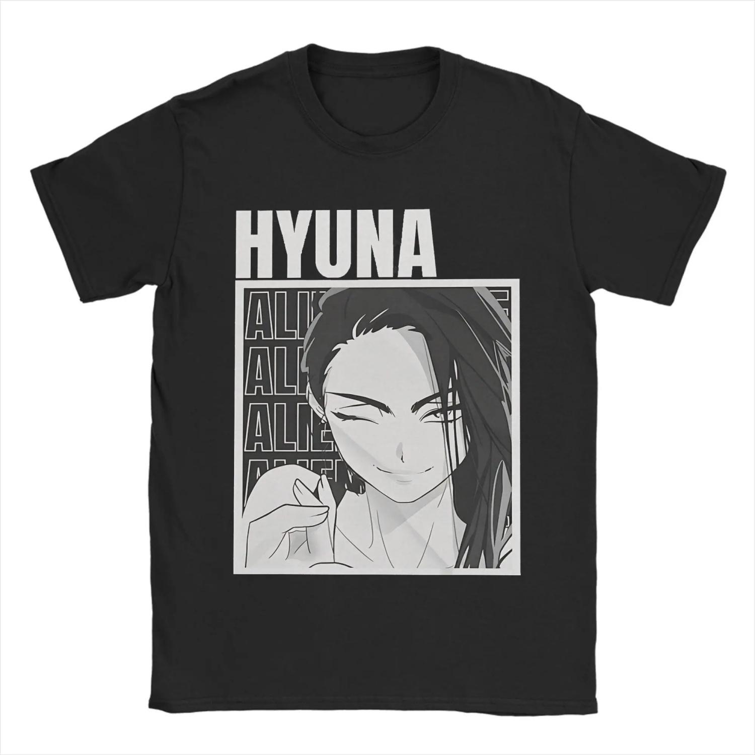 

Vintage Hyuna Alien Stage Anime Tshirts For Cotton Short Sleeve Crewneck Summer Top Tee S чёрный