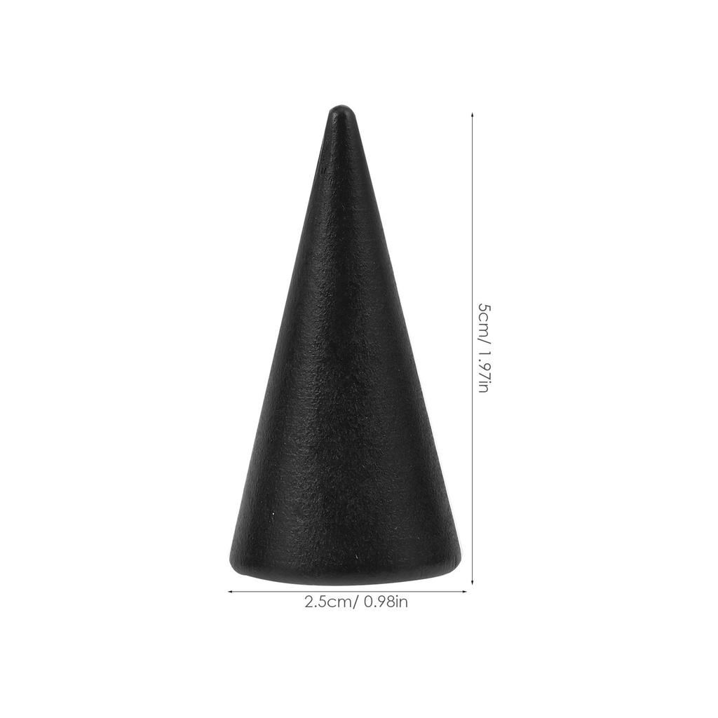 10Pcs Round Cone Craft Unfinished Wood Cones Ideal for DIY Painting Stamping Jewelry Ring Display Decor DIY Cone