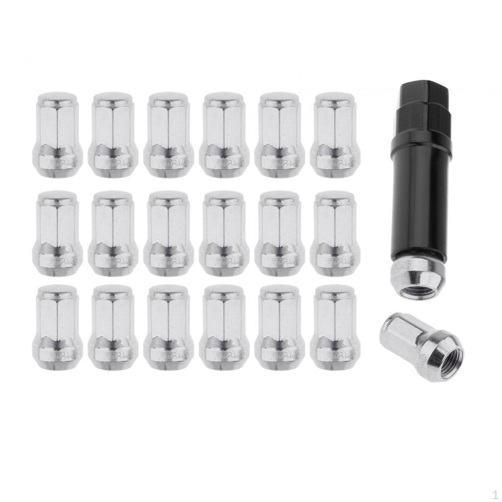20 Pieces M12 Wheel Lug Nuts with Socket Open End Spare Parts Accessory Replacement