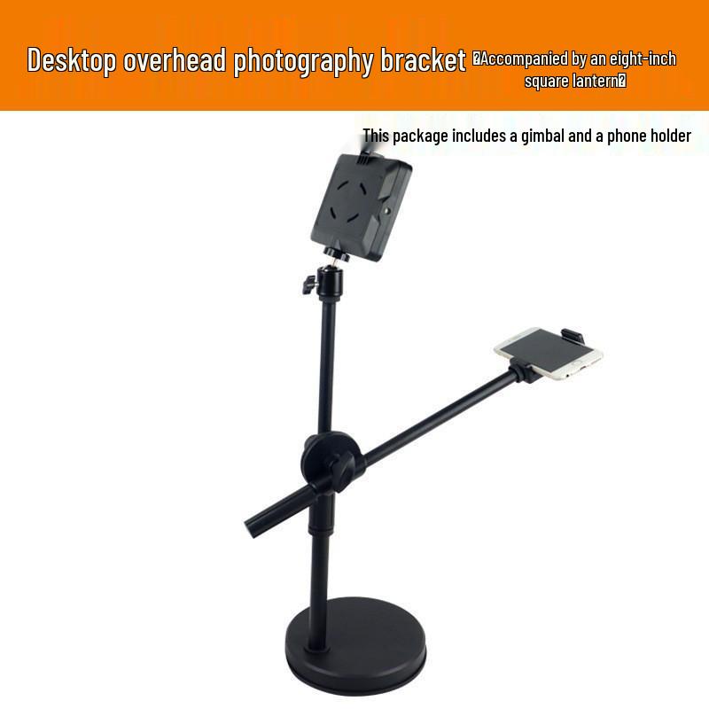 Multi-Functional Selfie Fill Light & Overhead Stand for Live Streaming and Photography