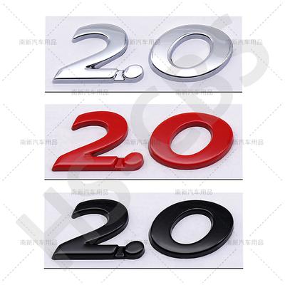 Car 3D Metal Sticker 2.0 Emblem Logo Badge Decals Sticker for  207 307 308 407 408 508 3008 4008 5008 607 807 Car Styling