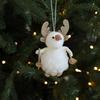 White Plush Doll Christmas Tree Ornament Cute Hanging Decoration For Christmas Holiday Decor Christmas Doll Hanging Decor