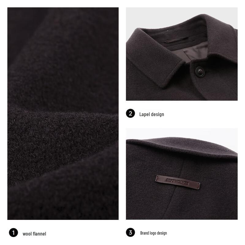 SEPTWOLVES Men's Wool Blend Coat with Detachable Down Vest