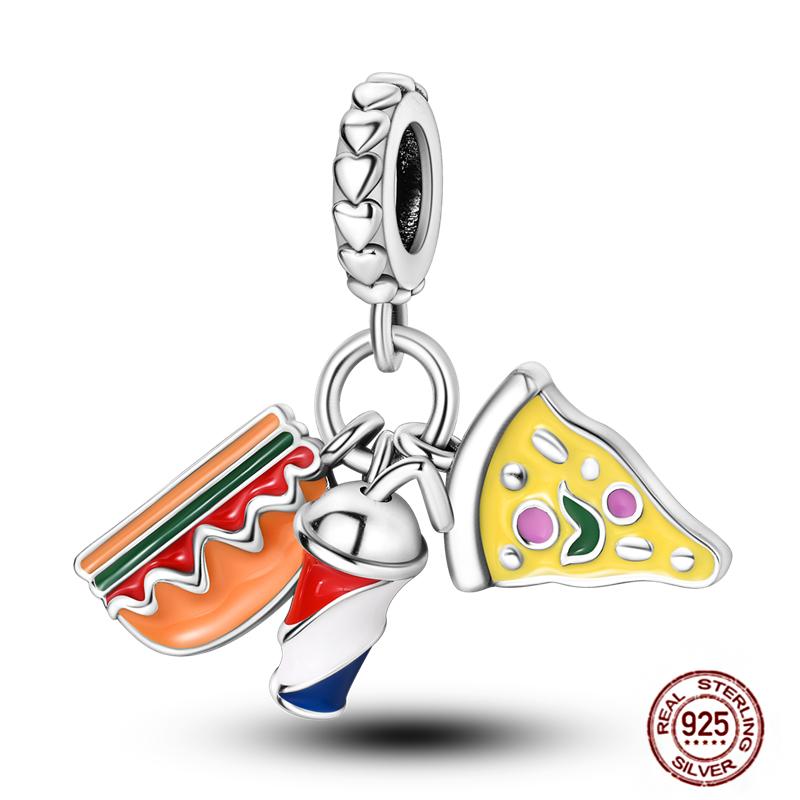 Daily Articles Copper Pink Perfume Charms Camera Dumbbell Smart Watch Beads Fit Original Bracelets Diy Jewelry Gift