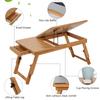 Portable Folding Bamboo Bed Laptop Desk Adjustable Lap Notebook Table Stand Tray with Drawer