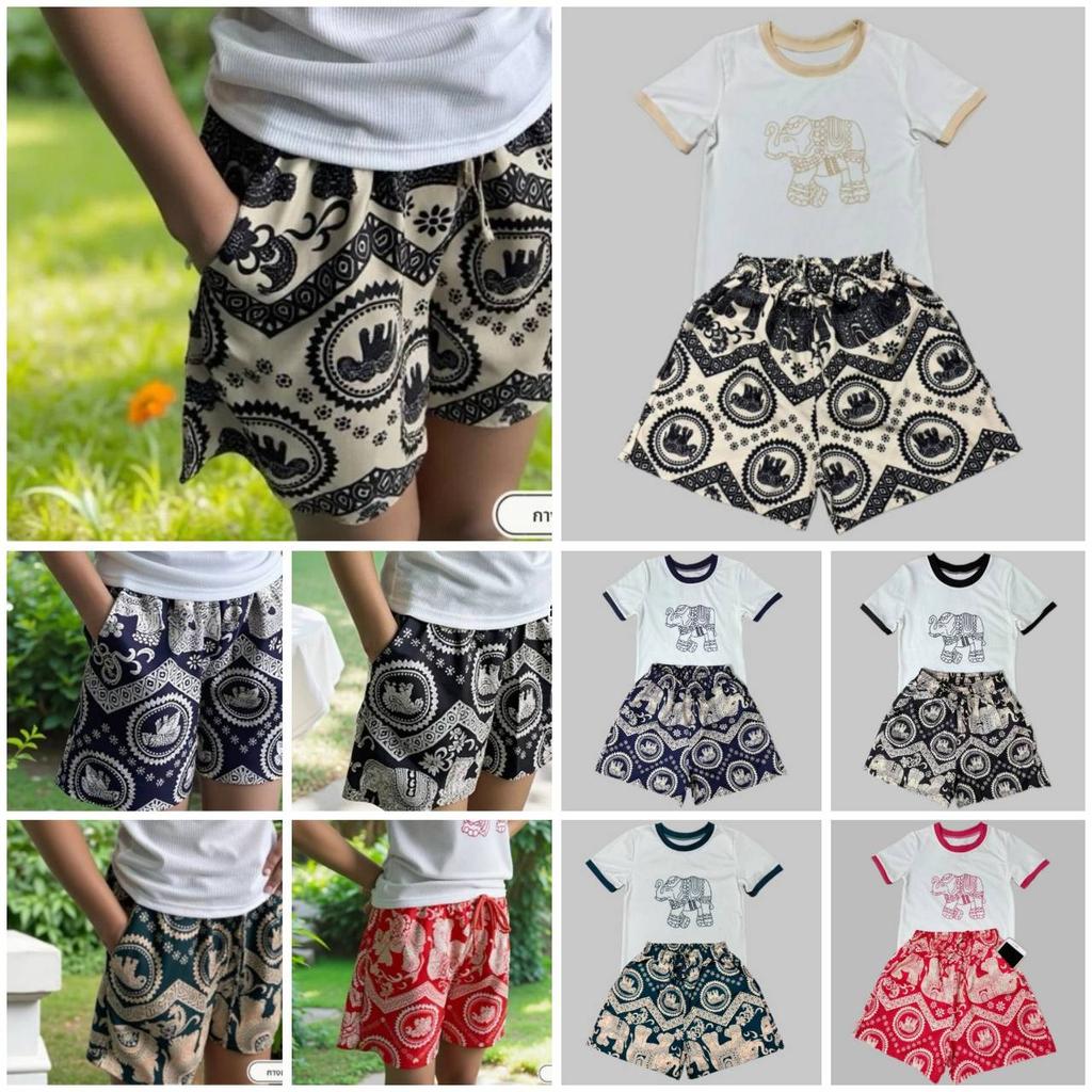 Elephant Pants Shorts Training Kickboxing Muay Thai Boxing Print Unisex Men Women Quick Dry Martial Art Boxer Kid Fighting Fitness Workout One size