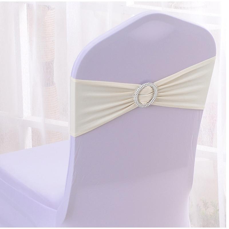 Wedding Decoration Birthday Party Chair Cover Elastic Hoop Bow Tie Elastic Fabric with Circular Buckle Suitable for All Banquet Chairs in The Hotel