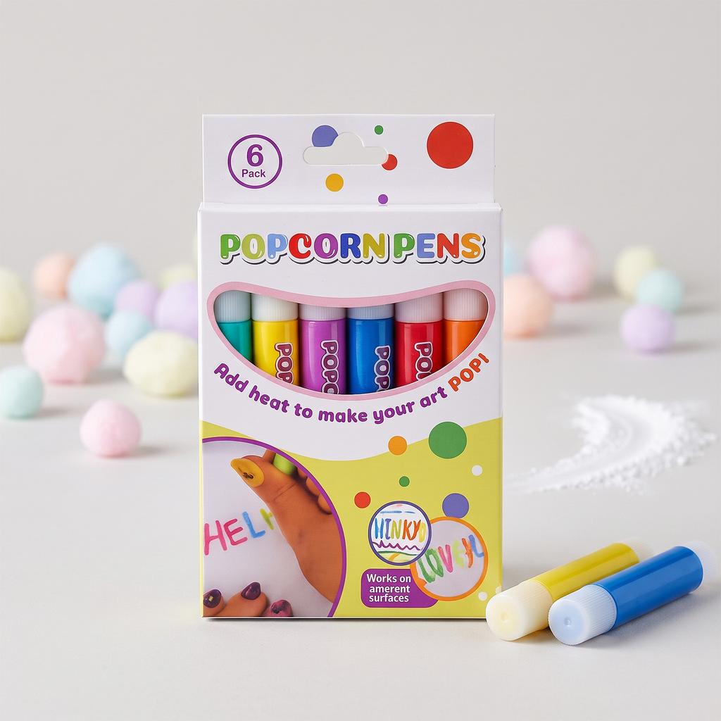 Popcorn Puff Paint Pen 3D Dimensional Drawing Pen Smooth Coloring Creative Decor for Notebooks Greeting Cards Versatile Art Marker
