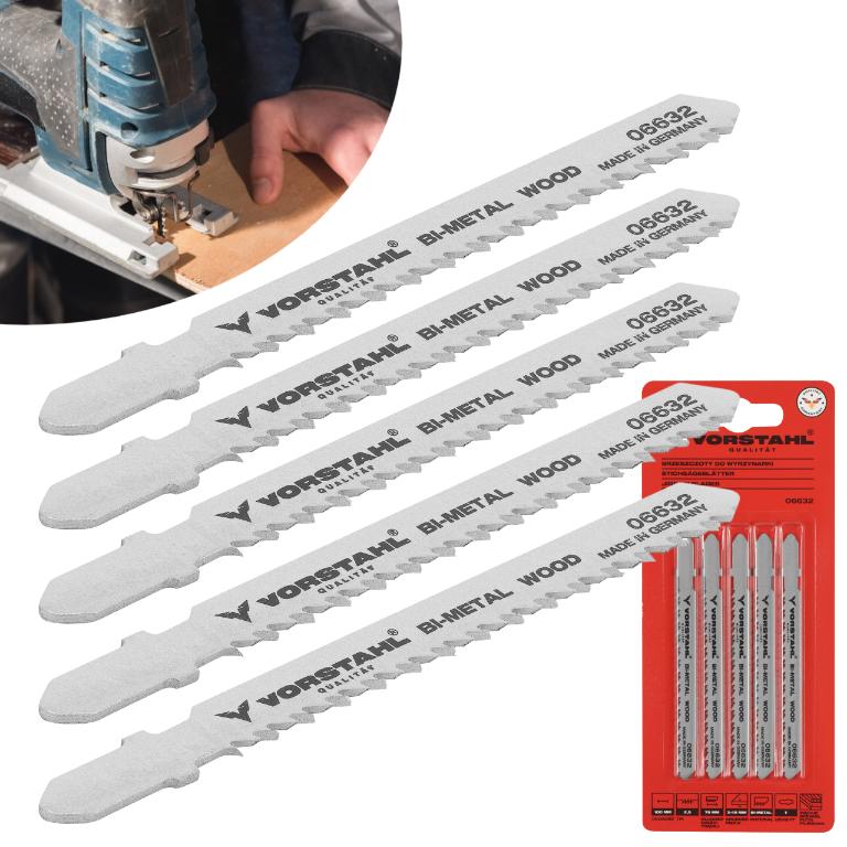 JIGSAW BLADES FOR WOOD BI-METAL (T) 100mm 5pcs Vorstahl