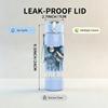 1PC Faint figure forever faded sketch print 750ml colorful plastic sports water bottle leakproof pop up lid with straw for outdoor work home use