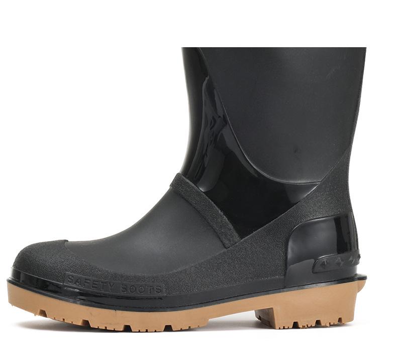 Anti-Quetsch- & Durchstichsichere Arbeitsschuhe mit Stahlkappe: Wasserdicht, Stahlsohle, Knöchelhoch PVC für Rettung, Elektriker & Feuerwehrleute.