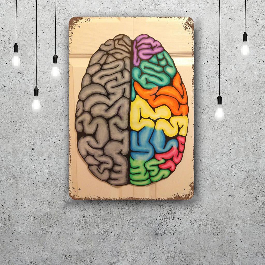 Brain Funny Bar Metal Sign Retro Plaque Vintage Sign Alcohol Drinker Pub Club Man Cave Kitchen Wall Decoration