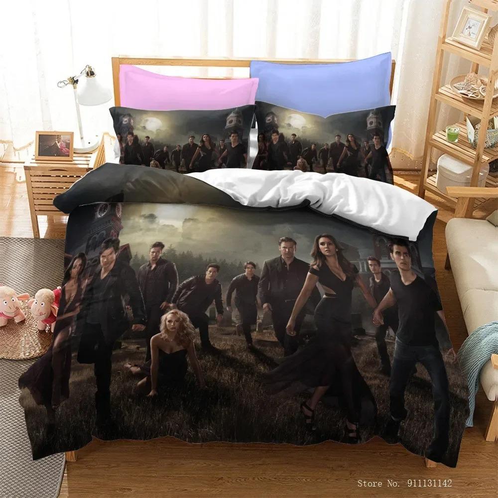 

3D Vampire Diaries Beding Set 3D Printed Suitable for Bedrom Soft with Soft Fabric Duvet Cover Set With Pilowcases Children Kids Home Textile 100*200cm Single