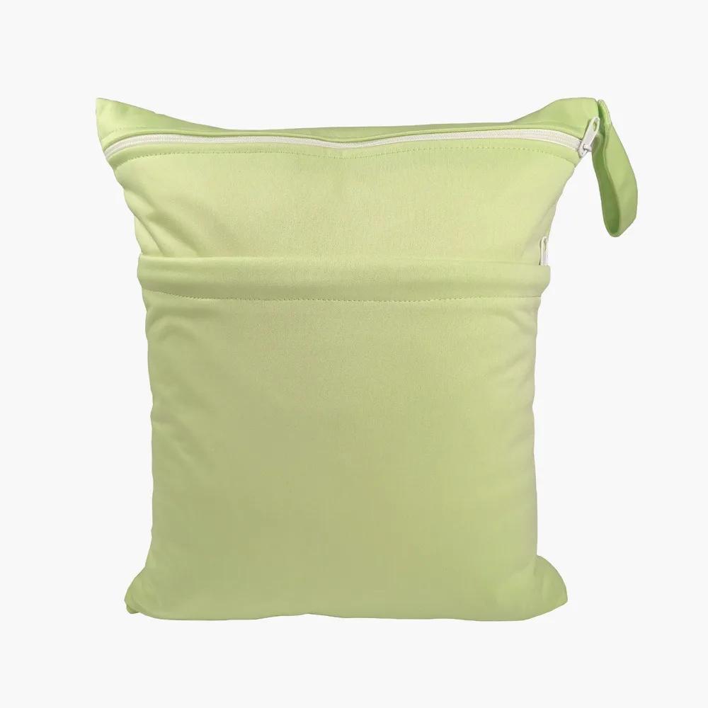 Dirty Wet Clothes Toiletries Bag with Two Pockets Wet Dry Bag Waterproof Nappy Dry Bag Reusable Yoga Gym Bag