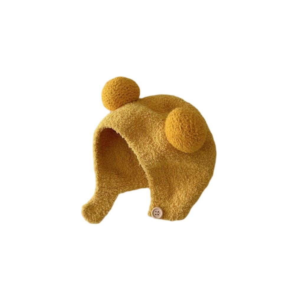 1PCS Korean Cute Pompom Baby Hat Winter Warm Baby Boys Girls Hat Bonnet Soft Ear Protection Infant Toddler Plush Cap Beanies