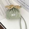Bundle Pocket Flower Drawstring Crossbody Bag Plaid Cute Sparkly Star Flower Bag Korean Style Portable Canvas Shoulder Bag
