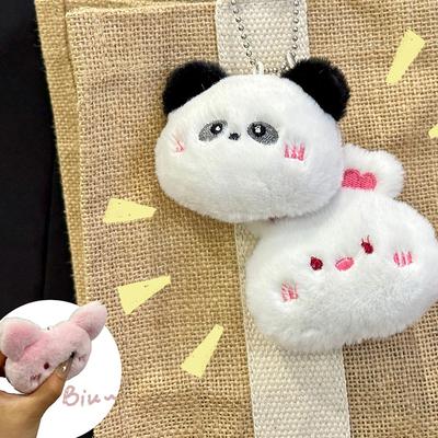 Chaveiro de pelúcia de desenho animado, macio, fofo, série de animais, coelho, sapo, boneca, chaveiro, mochila, pingente, ornamentos, presente para meninas