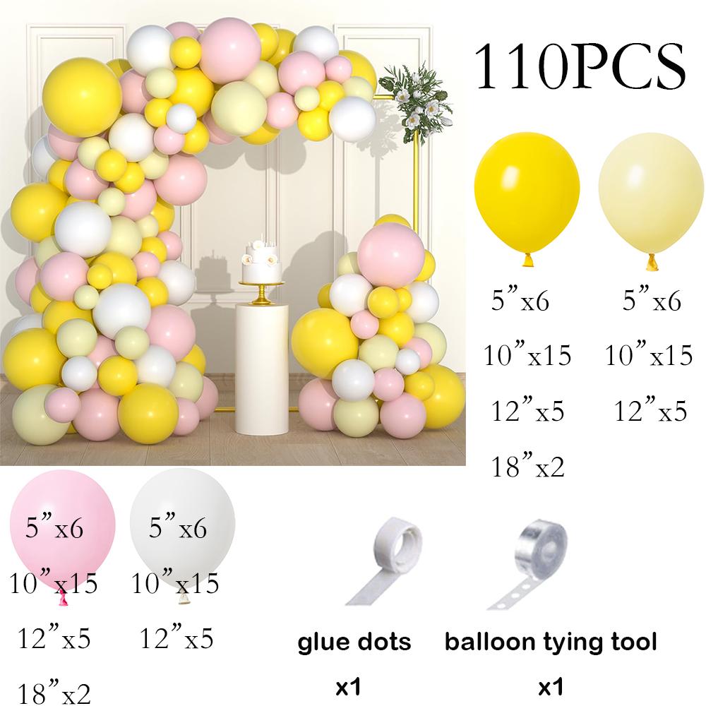 

Pastel Yellow Pink Balloons Garland Kit Yellow White Balloon Arch Wedding Anniversary Home Birthday Party Baby Shower Decoration As Picture