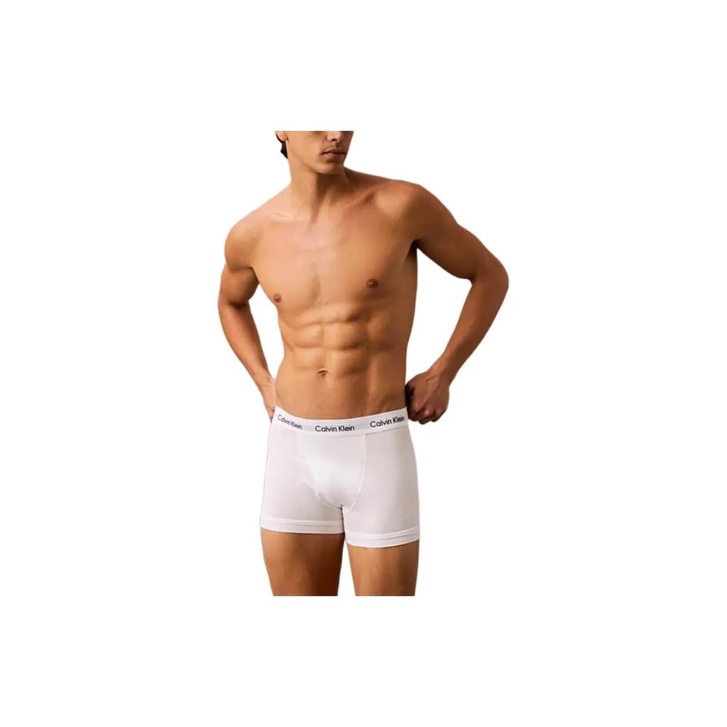 Calvin Klein Casual and Comfortable Wrinkle Free Letter Logo Mid Waist Flat Angle Underwear European Version Men's 3-piece Set