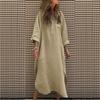 Elegant Solid Color Irregular Long Dress with Buttons and Pockets for Spring/Summer 2024 