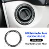 Carbon Fiber Car Engine Ignition Key Switch Panel Ring Frame Decoration Sticker For Mercedes Benz GLK300 GLK260 GLK350 2008-2015