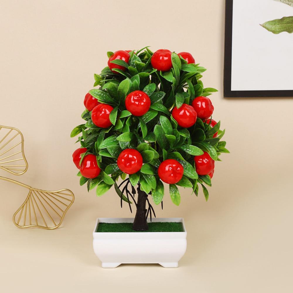 8 Stiler Frukt Bonsai Blomster Potte Simulert Grønne Planter Bryllup Hjem Hotell Kontor Borddekor