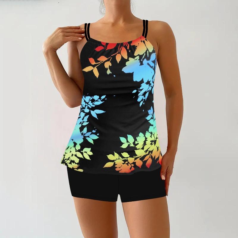 

New printed large size bikini split swimsuit women, large size 5XL