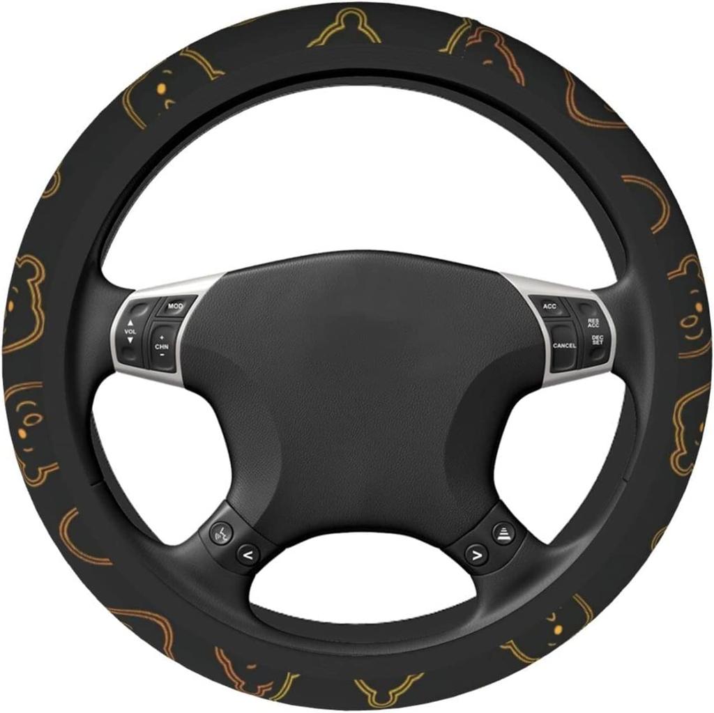 Winnie the Pooh Car Steering Wheel Cover for Kei and Standard Comfortable To the Luxury Interior Suitable for All 38cm Cars, Stylish, Non-Slip,